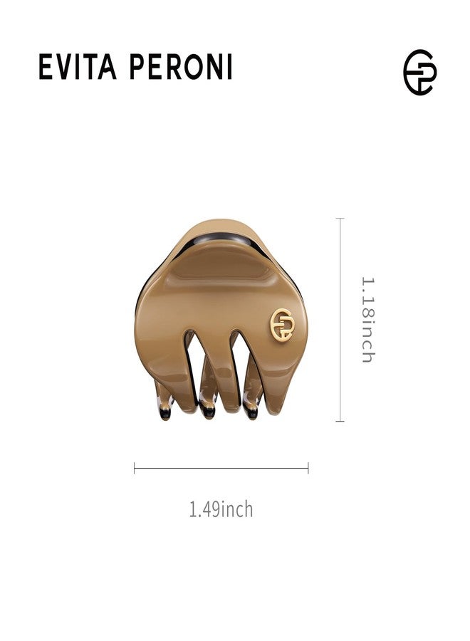 EVITA PERONI Small Hair Clips, Mini Hair Clip for Hair, Little Tiny Claw Clips for Women Girls Half Updo, Caramel Brown - Image 5